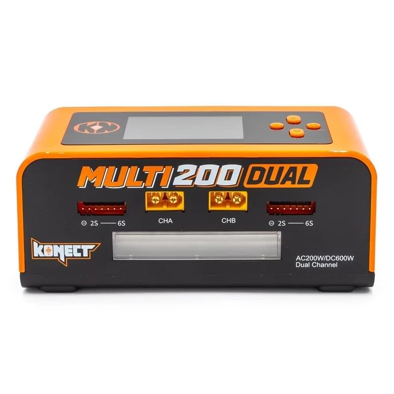 Chargeur rapide Lipo / NiMH DUAL AC/DC 200W Multi-Fonctions - KN-MULTI200-DUAL - Breizh Modélisme.