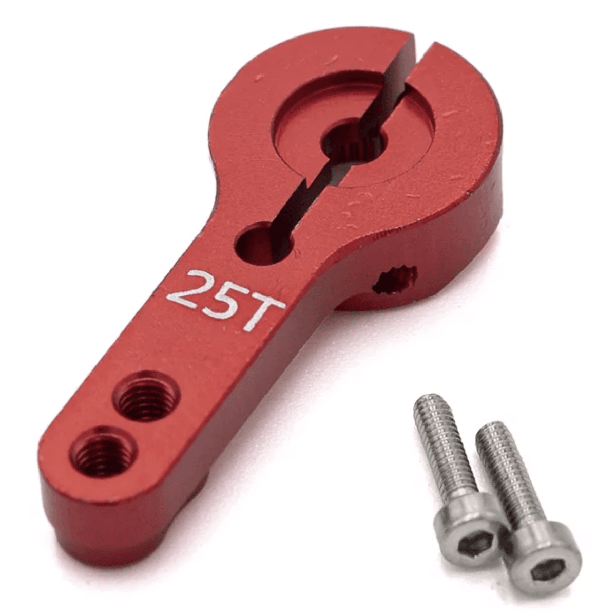Palonnier de direction en alu 25T Rouge 24mm - HTR-1930025-RD - Breizh Modélisme.