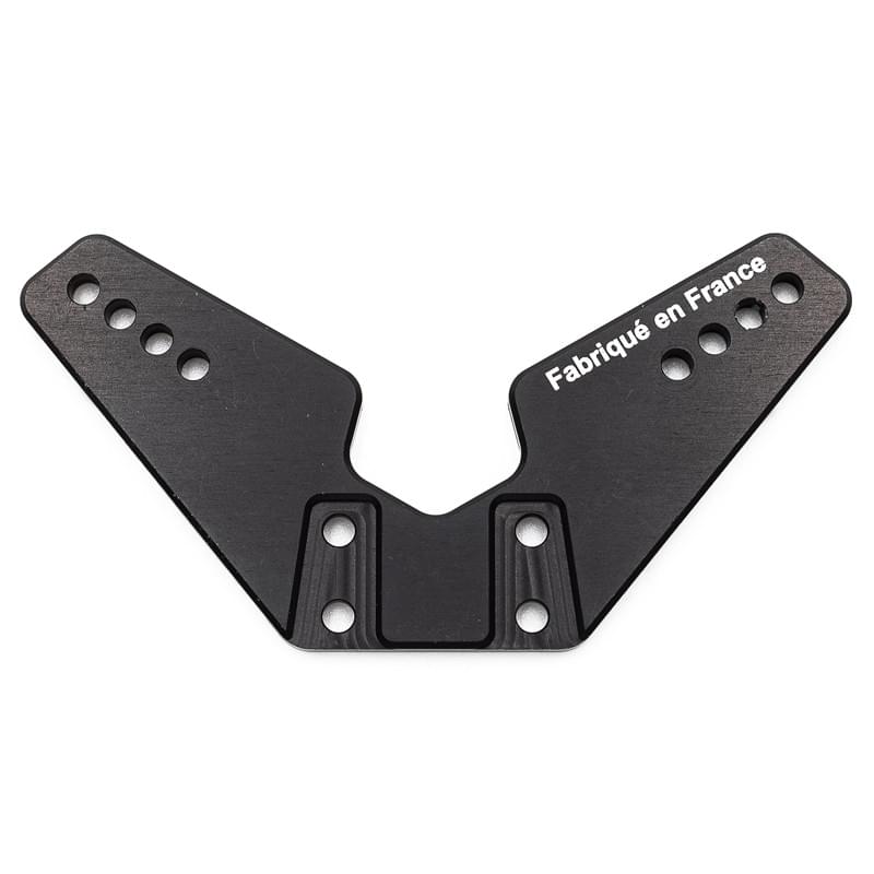 Support d'amortisseur avant Alu. 4mm OAS noir (fabrication FR) - REV-OP35-FR - Breizh Modélisme.