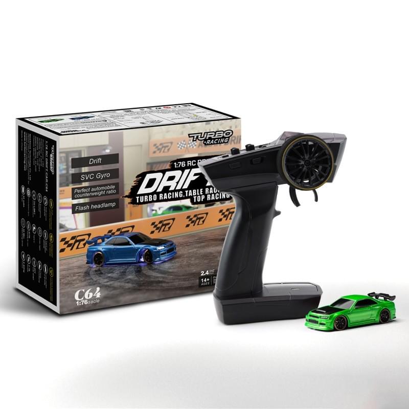 Turbo Racing Micro Drift 1/76ème Verte RTR- TB-C64 - Breizh Modélisme.