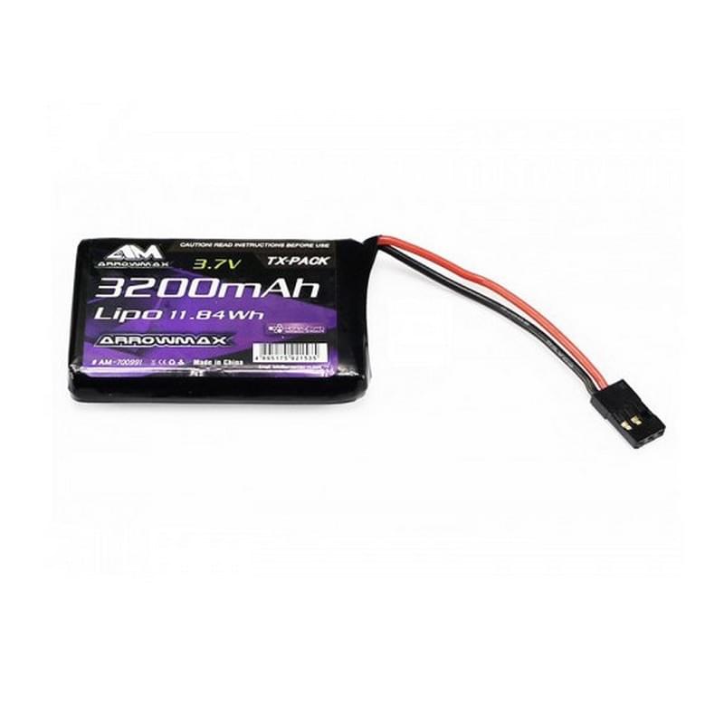 Arrowmax Batterie Lipo 3200mAh 3.7V pour Radio Sanwa MT-44 - AM-700991 - Breizh Modélisme.