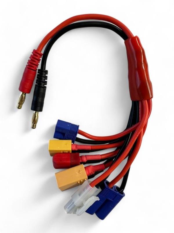 Câble de charge multiple fiche banane 4 mm - Breizh Modélisme.