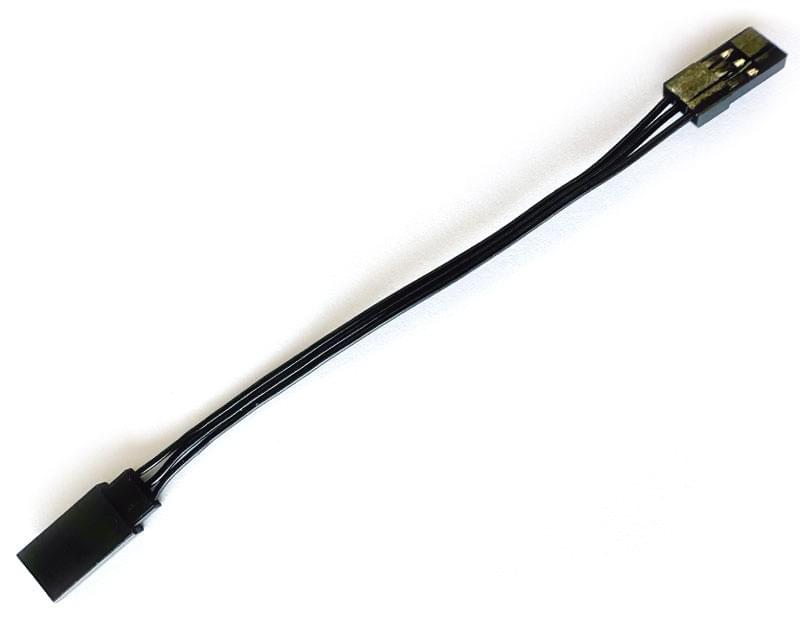 Rallonge de câble servo JR 100 mm noir - Breizh Modélisme.