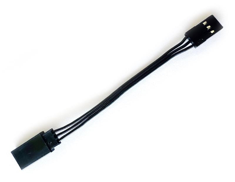 Rallonge de câble servo JR 75 mm noir - Breizh Modélisme.