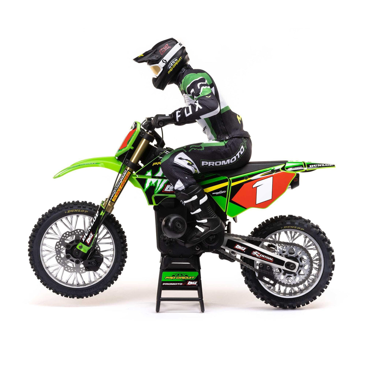 Moto RC Losi 1/4 Promoto-MX Motorrad RTR, Pro circuit LOS06002 verte - Breizh Modélisme.