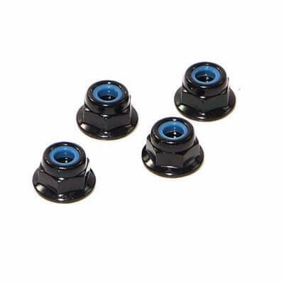 4 Écrous de roue M4 noir (Voitures 1/10, 1/12) - HRC1051BK - Breizh Modélisme.