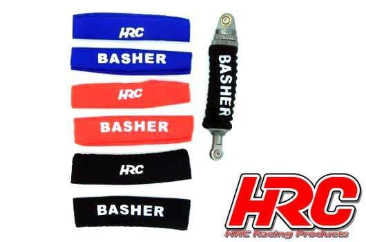 Chaussettes d'amortisseur 90x25x30mm noir (4 pcs) - HRC28056BK - Breizh Modélisme.