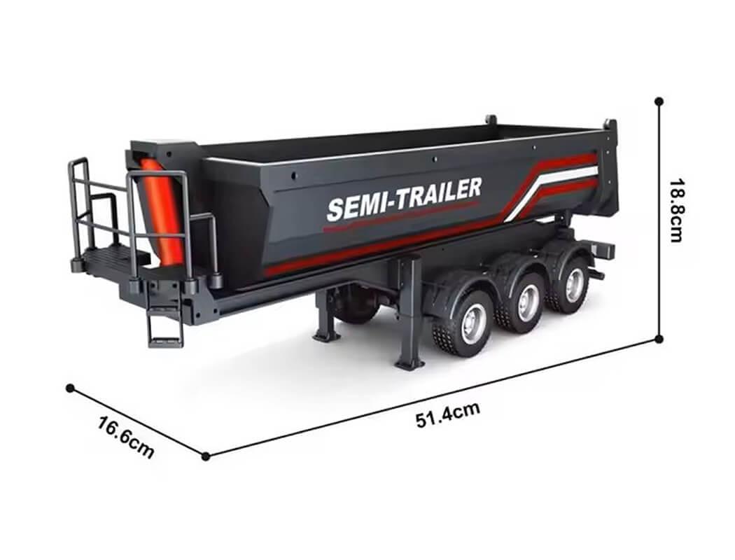 Remorque noir Huina pour Scania 1501 échelle 1/18 - Breizh Modélisme.