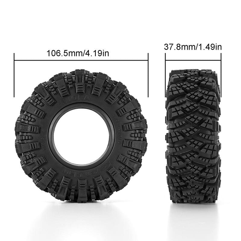 4 Pneus INJORA S3 Kraken Claw 1,9 4,19" OD M/T (4) (106*38mm) - YQT-1913" - Breizh Modélisme.