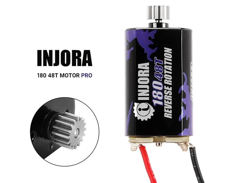 Injora 180 moteur charbon 48T avec pignon pour 1/18 1/24 FCX18 FCX24 - Breizh Modélisme.