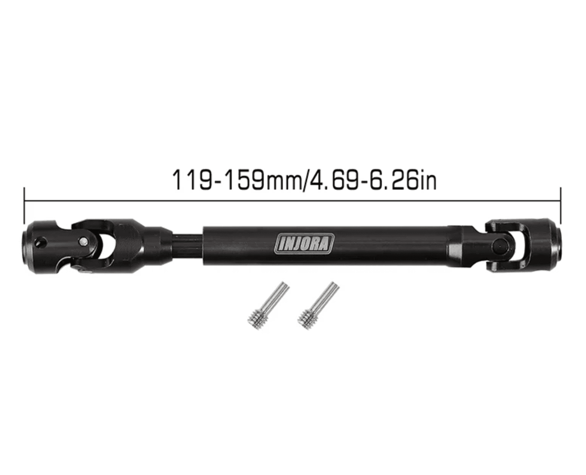 INJORA Arbre d'entraînement robuste en acier pour voiture 1/10 RC 119-159mm - Breizh Modélisme.