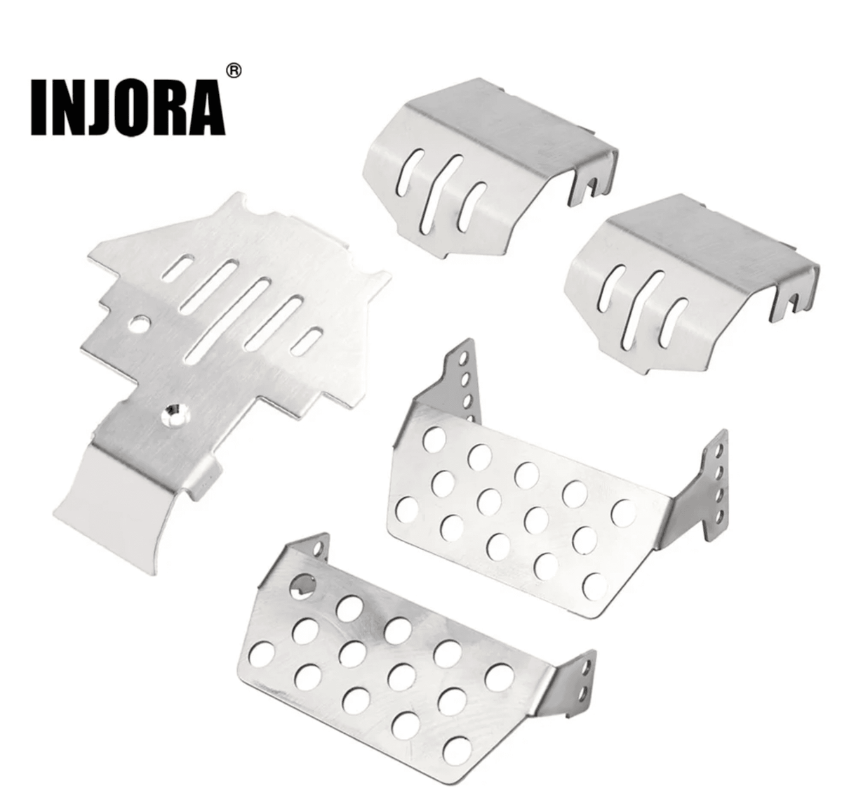 INJORA Plaque de protection d'essieu de châssis en acier inoxydable pour Traxxas TRX-4 - Breizh Modélisme.