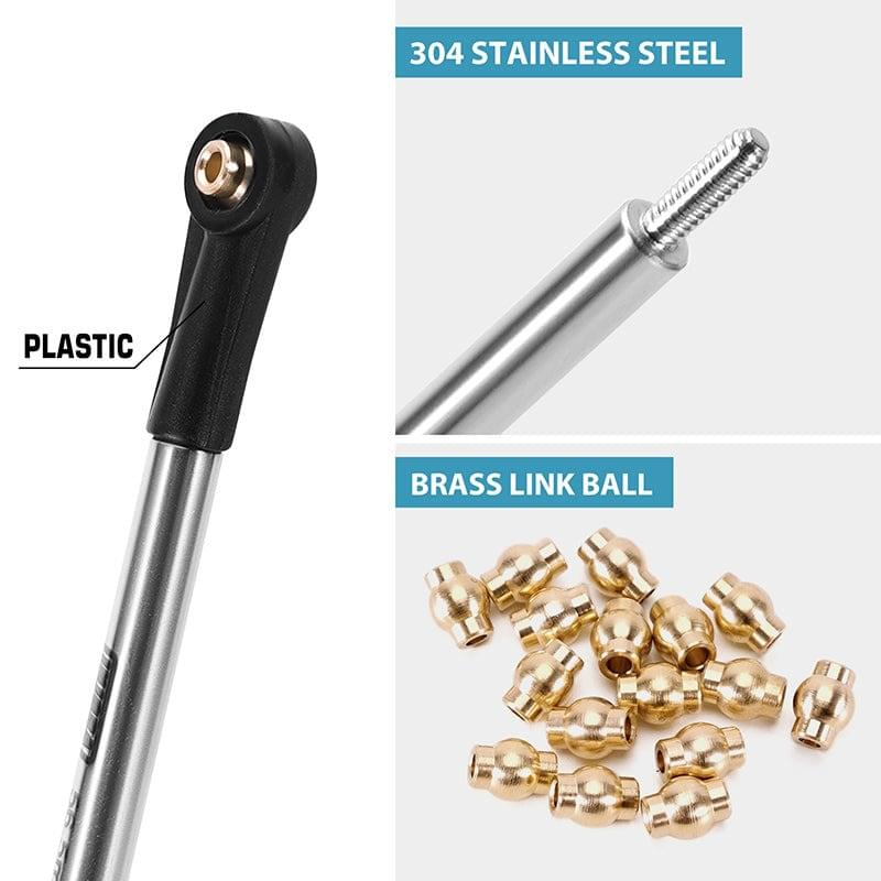 Lot de 4 maillons de châssis à dégagement élevé en acier inoxydable pour Axial SCX24 - SCX24-185 - Breizh Modélisme.