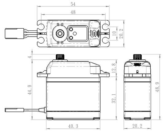 Servo standard Savox Digital SA-1230SG+ 36kg.cm, 0.16s - Breizh Modélisme.
