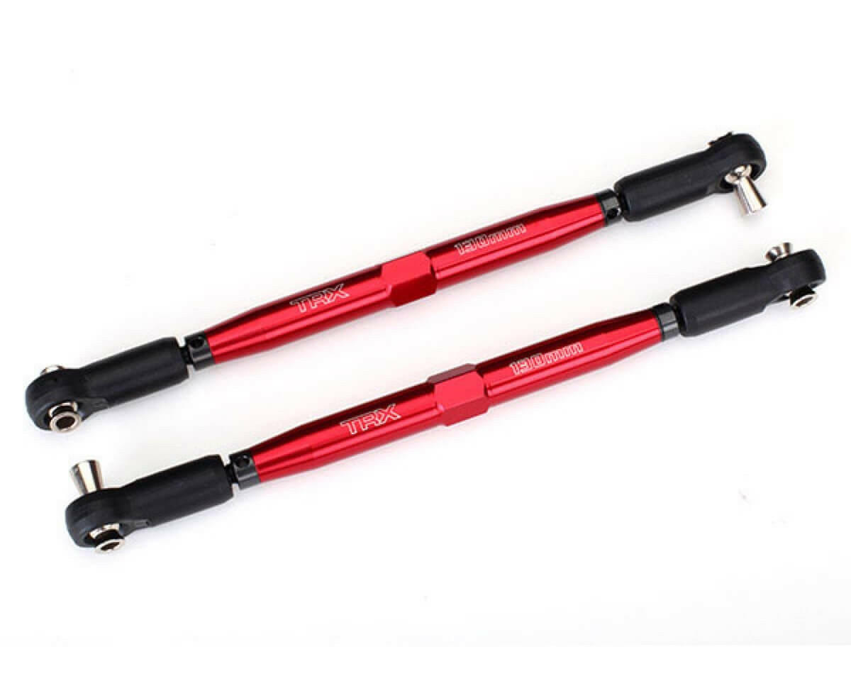 2 Biellettes aluminium rouge 157mm pour X-Maxx 8S Traxxas 7748R - Breizh Modélisme.