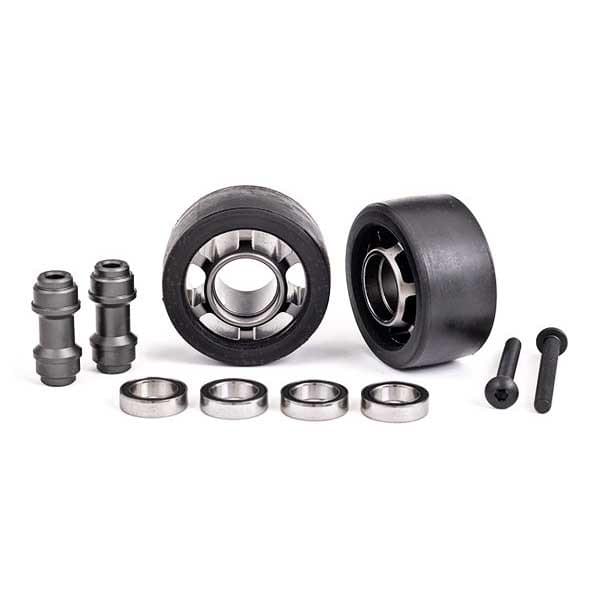 2 Roues alu anodises noir wheelie bar Traxxas 7775A - Breizh Modélisme.
