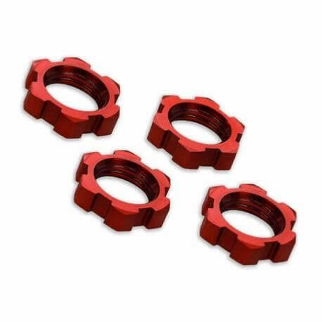 4 Écrous de roues 17mm alu Traxxas 7758R - Breizh Modélisme.