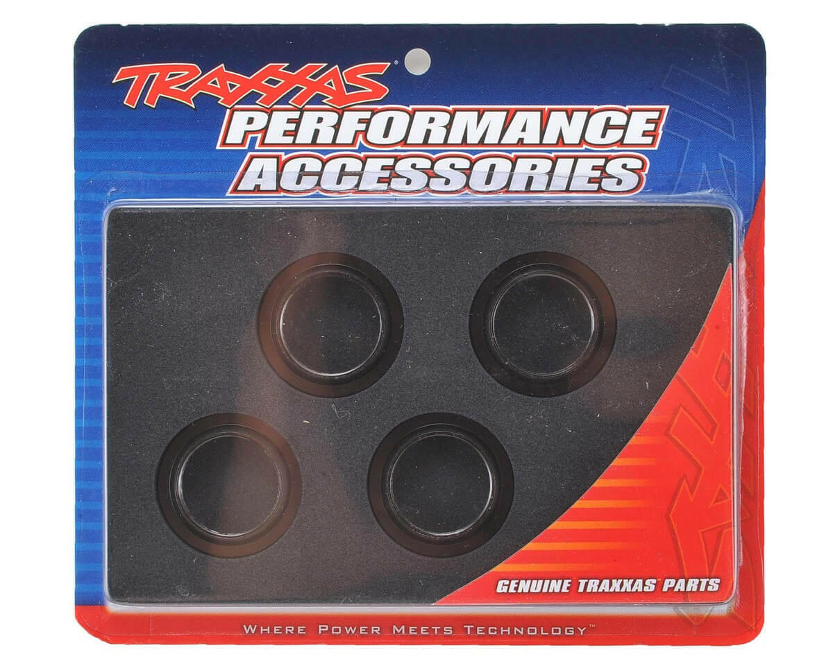 Bagues d'amortisseur réglables GTX aluminium noir (x4) - Traxxas 7767X - Breizh Modélisme.