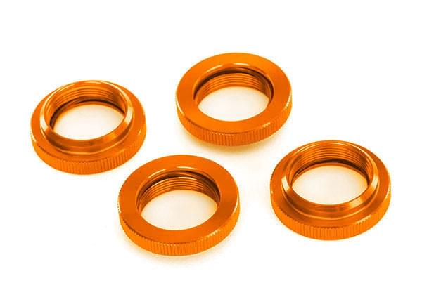 Bagues d'amortisseur réglables GTX aluminium orange (x4) - Traxxas 7767-ORNG - Breizh Modélisme.