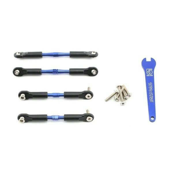 Biellettes de carrossage alu bleues av/arr 39/49mm (2) - Traxxas 3741A - Breizh Modélisme.