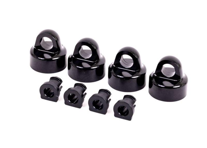 Bouchons d'amortisseur gt-maxx alu anodises noir (x4) Traxxas sledge 9664A - Breizh Modélisme.