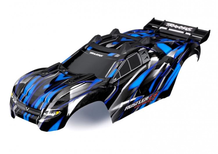 Carrosserie Rustler 4x4 Ultimate peinte et décorée bleue - Traxxas 6749-BLUE - Breizh Modélisme.