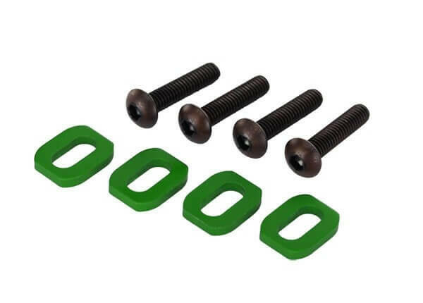 Rondelles support moteur alu anodisées vertes (4) - Traxxas 7759G - Breizh Modélisme.