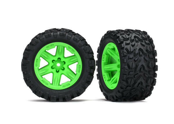 Traxxas 2 roues 2.8 RXT vert AV et ARR Rustler 4x4 VXL 6774G - Breizh Modélisme.