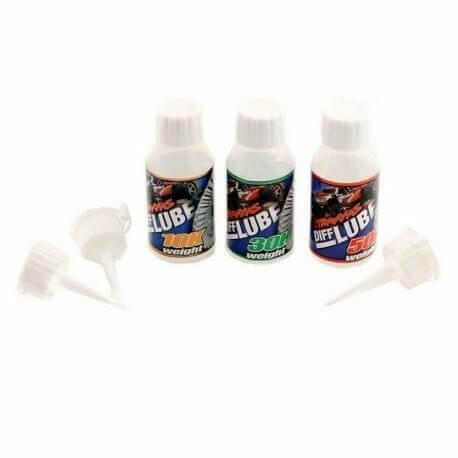 Traxxas 5136X Kit huile differentiel 10 000, 30 000, 50 000 / 3x50ml - Breizh Modélisme.