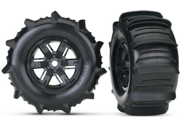 2 pneus et jantes Paddle Traxxas XMaxx 7773 - Breizh Modélisme.