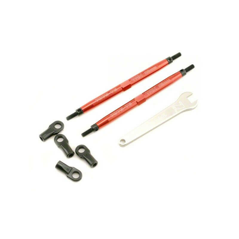 Biellettes avant aluminium anodisées rouge 7075-T6 112mm - Traxxas 5141R - Breizh Modélisme.