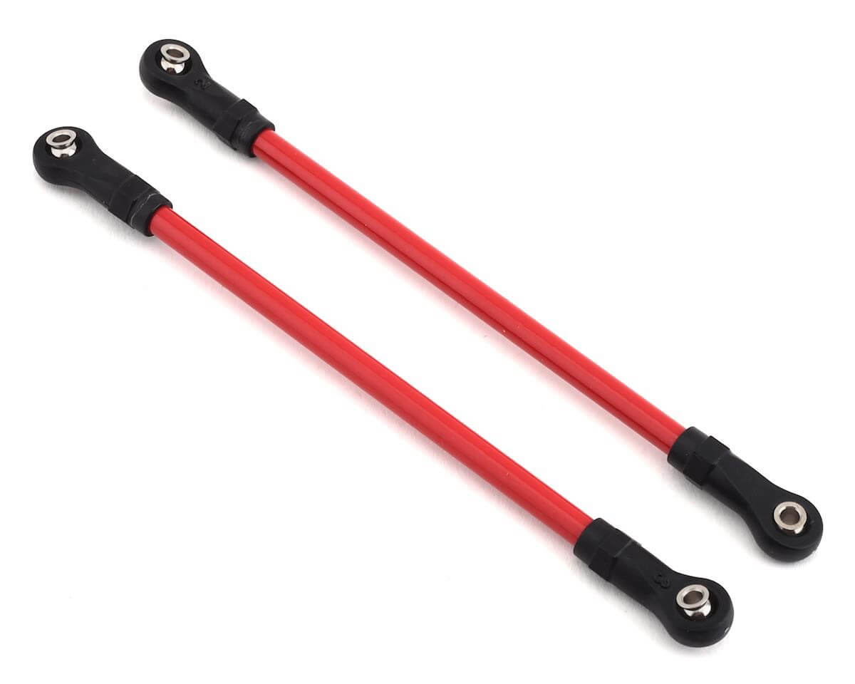 Biellettes de suspension arrière supérieur acier rouge TRX-4 (x2) - Traxxas 8142R - Breizh Modélisme.