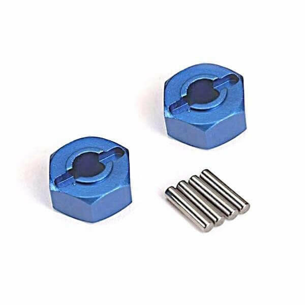 Hexagones de roues ALU Bleue + goupilles x2 - Traxxas 1654X - Breizh Modélisme.
