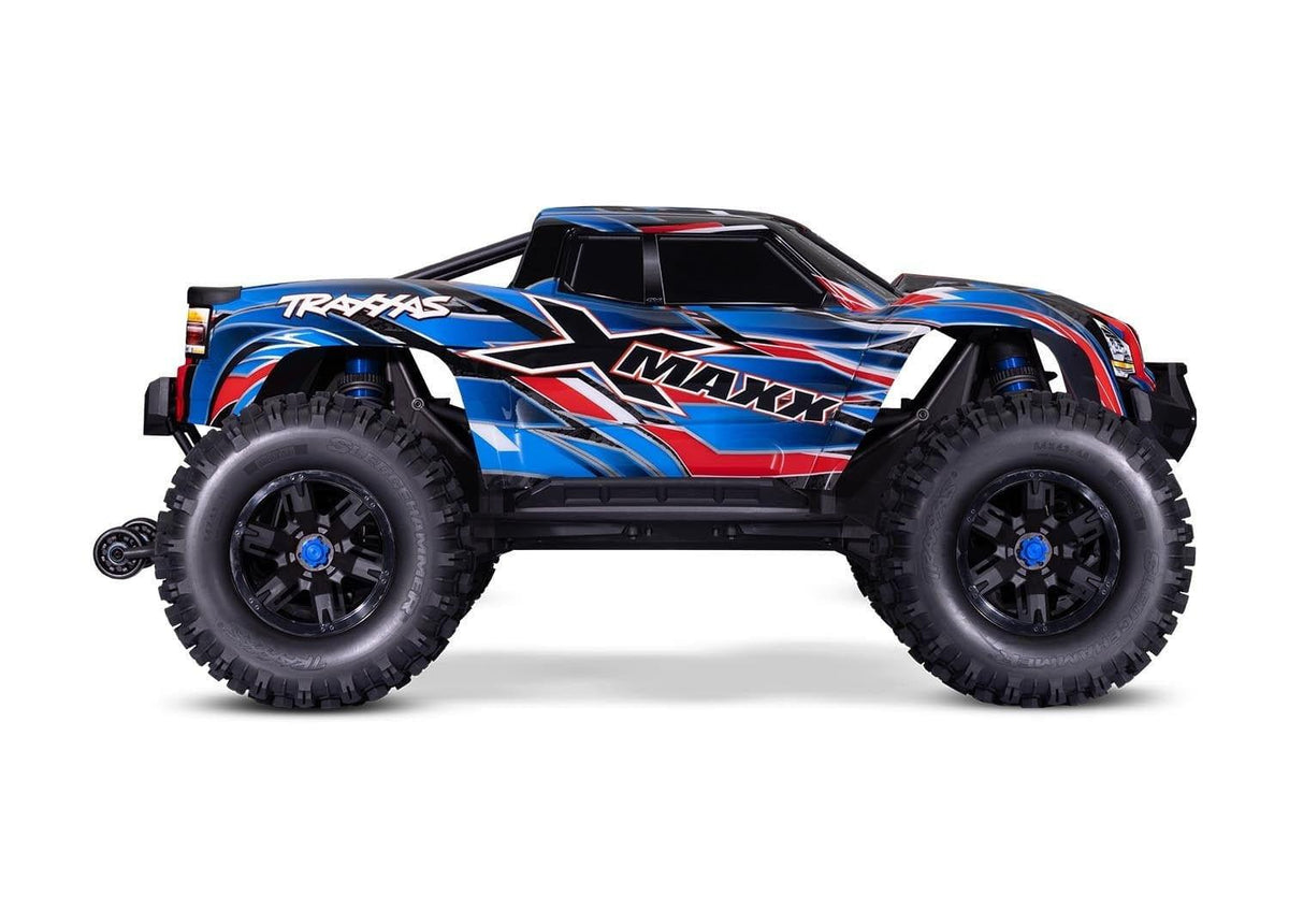 Pack Traxxas XMaxx 4x4 8S Belted bleu RTR 1/6 brushless 77096-4 - Breizh Modélisme.