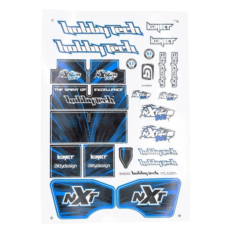 Planche d’autocollants Bleu NXT EVO RR - STICK-NXT-EVORR-BL - Breizh Modélisme.