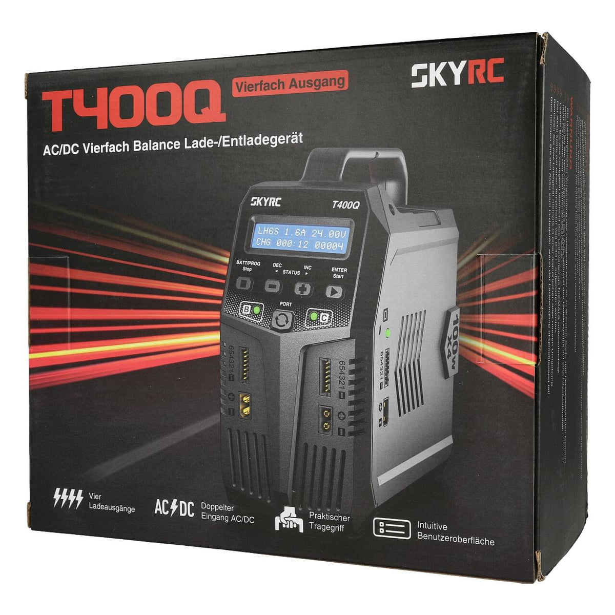 Chargeur Sky RC T400Q Quattro 4x100W - 100189 - Breizh Modélisme.
