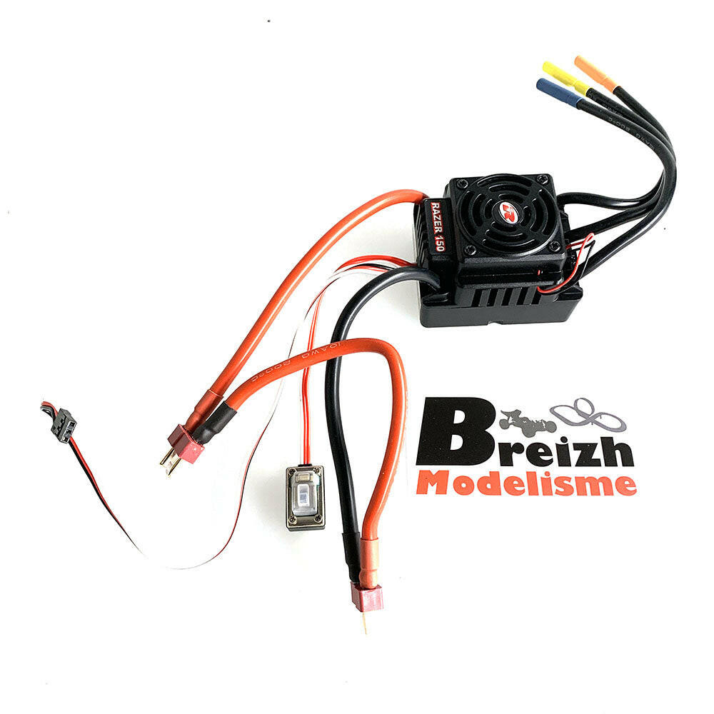 Variateur Brushless 1/8 Razer Huit 150A / 3-6S - R01223 - Breizh Modélisme.