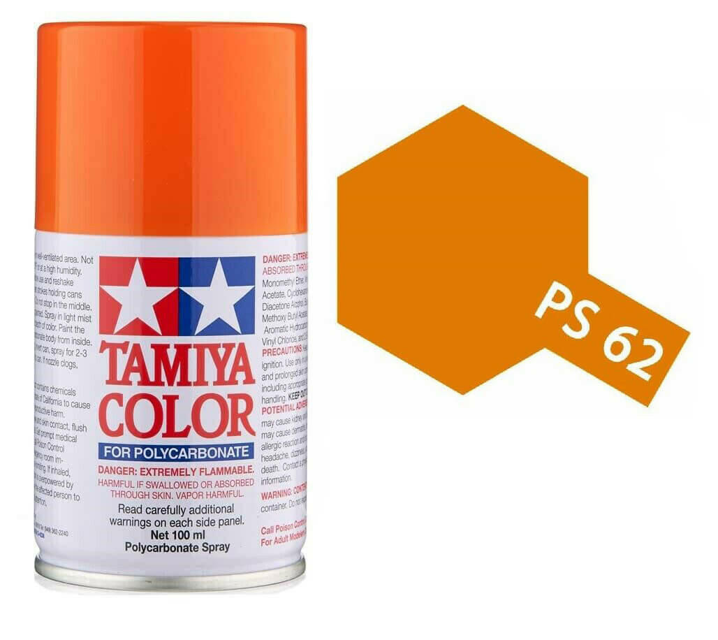Peinture Lexan PS62 Pure Orange - Tamiya 86062 - Breizh Modélisme.