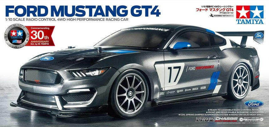 Tamiya TT02 Ford Mustang GT4 / 58664 Kit à monter - Breizh Modélisme.
