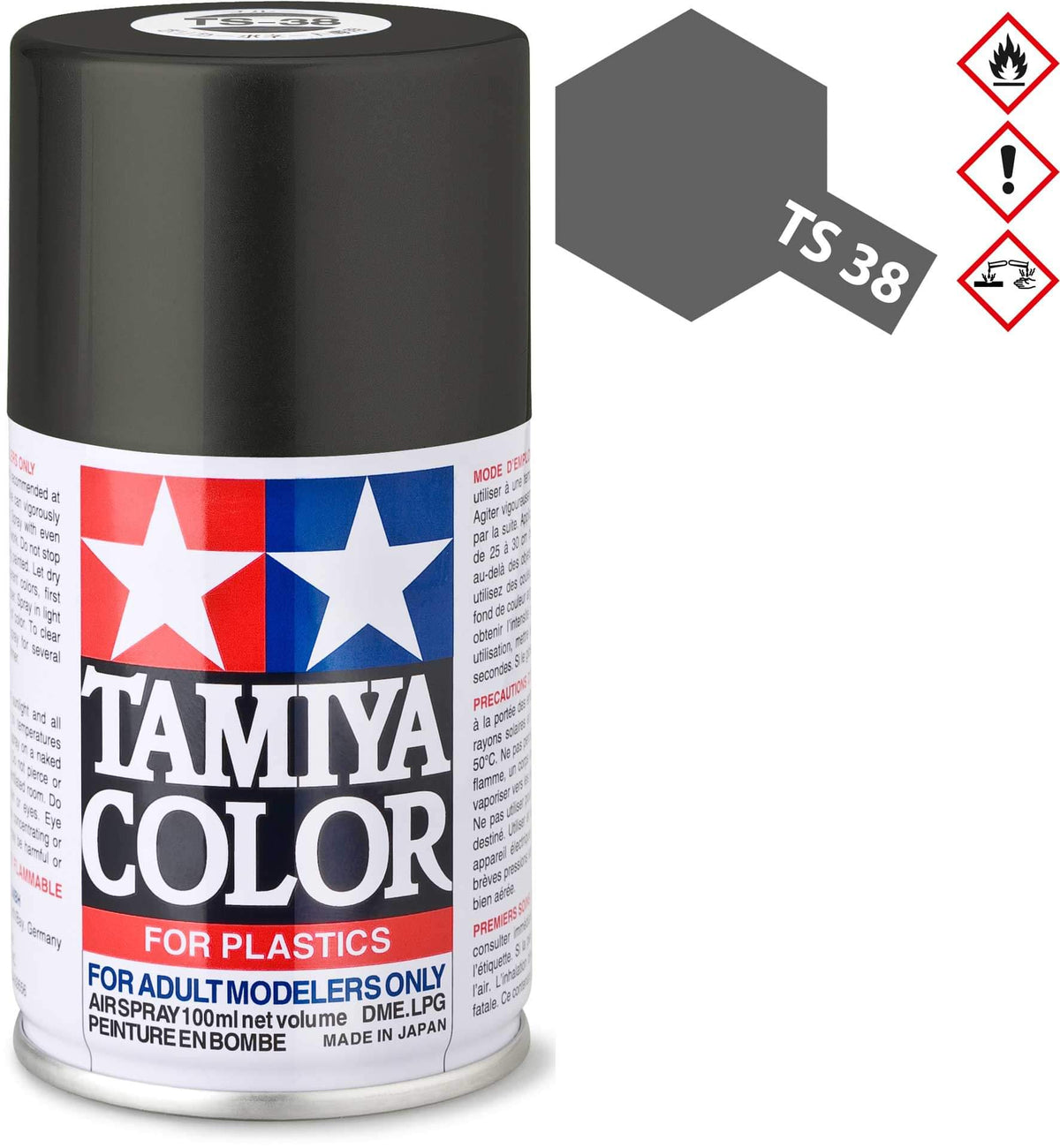 Peinture Maquette TS38 Gris Acier brillant - Tamiya 85038 - - Breizh Modélisme.