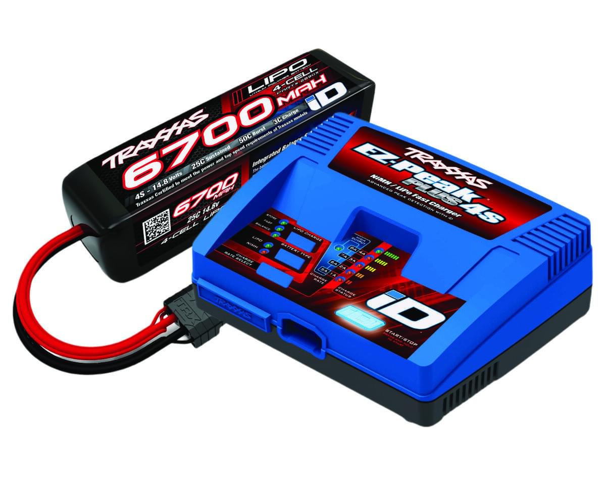 Traxxas 2998 Combo Chargeur + batterie Lipo 4S 6700mAh 2890X - Breizh Modélisme.