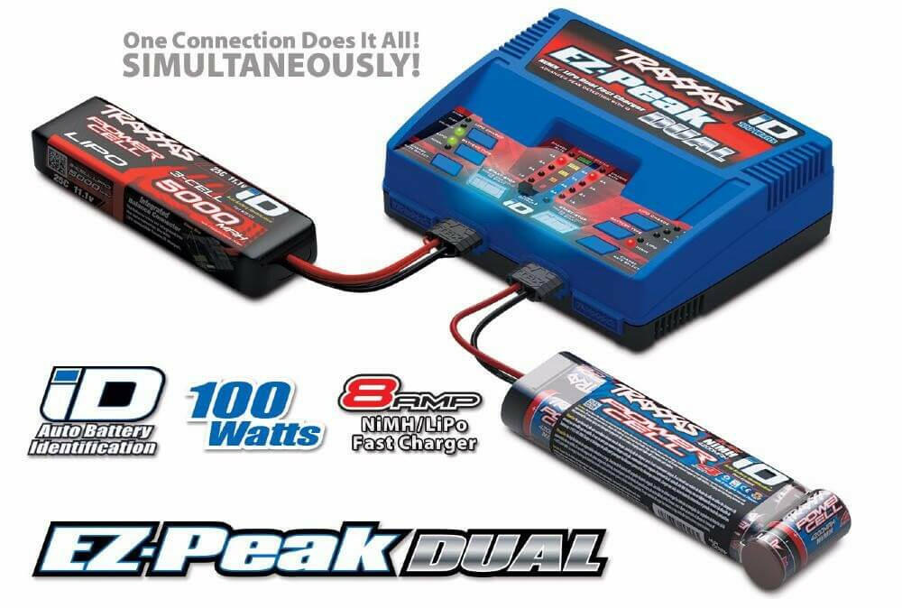 Chargeur Traxxas 2972G Rapide Double Sortie Lipo/Nimh iD 100W - Breizh Modélisme.