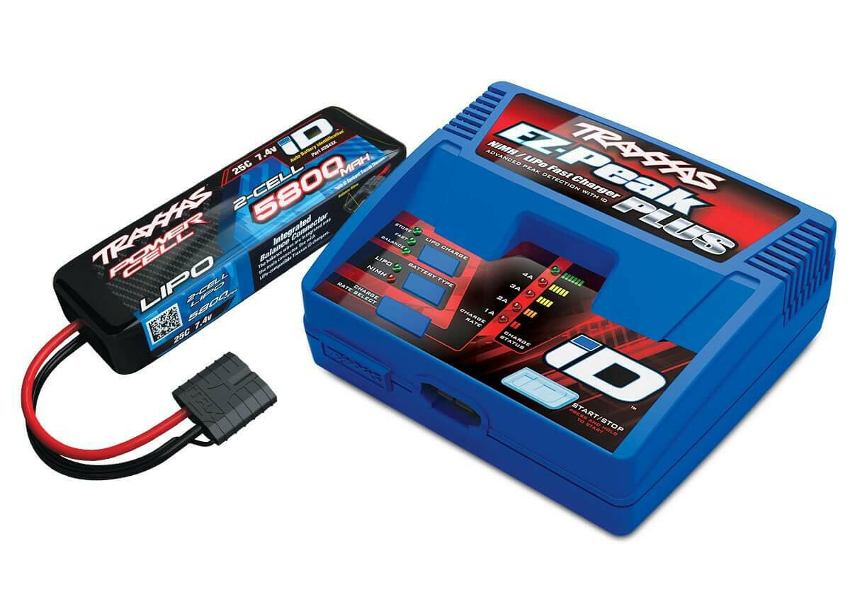 Traxxas 2992 Combo Chargeur avec 1 Batterie Lipo 2S 5800mAh 7,4V - Breizh Modélisme.