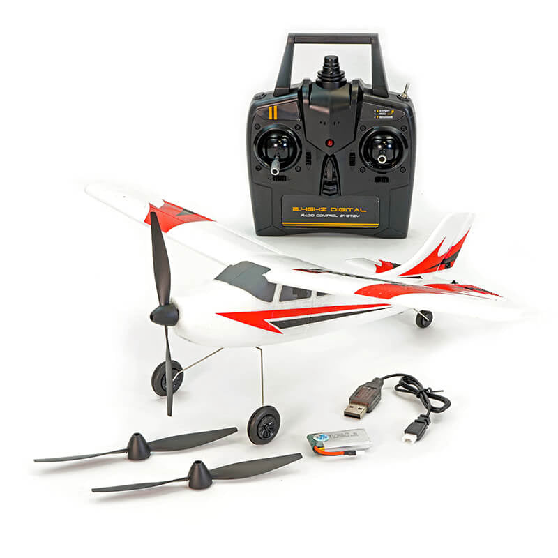 Avion RC V761-1 Volantex Trainstar Mini 3 voies V2 Gyro 400mm RTF Rouge