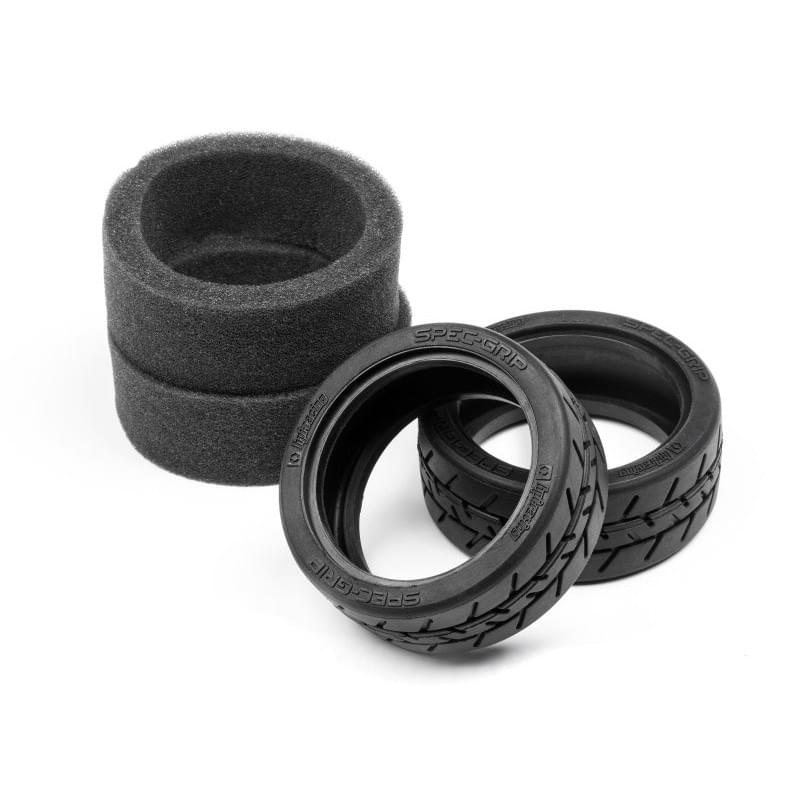 2 pneus avec mousse piste 26Mm HPI 113717 - Breizh Modélisme.