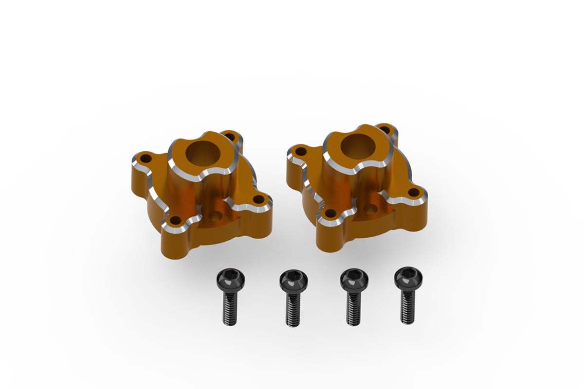 Ensemble de moyeu arrière en aluminium (orange/2 pièces) HP161154 - Breizh Modélisme.