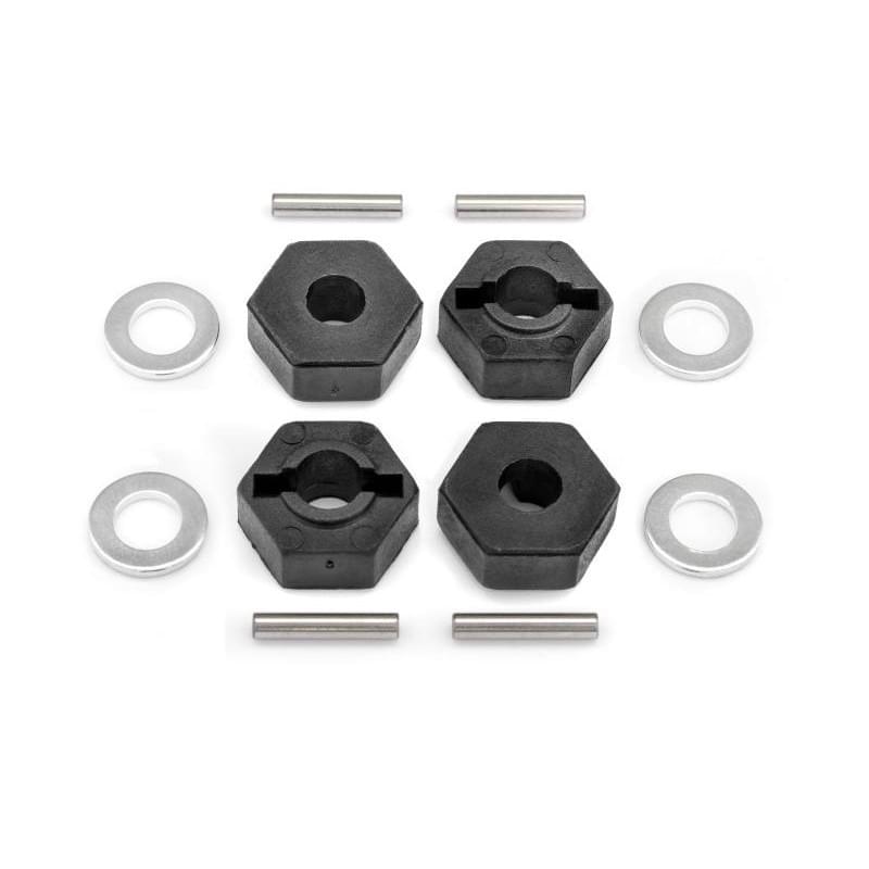 Hexagones de roues 12mm + goupilles Quantum MT/XT - Maverick MV150150 - Breizh Modélisme.