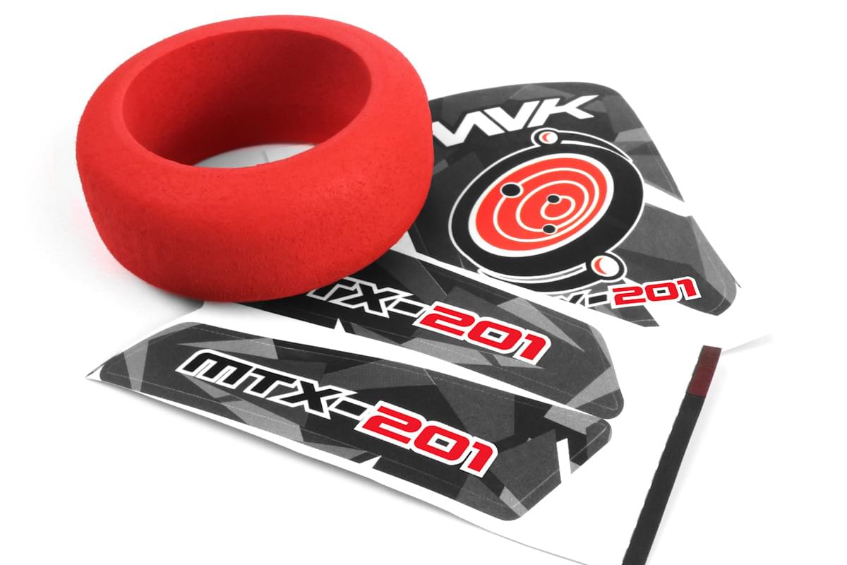 Mousse et décalcomanies pour roue d'émetteur MTX-201 (Rouge) MV150752 - Breizh Modélisme.