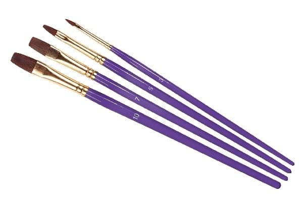 Set de pinceaux plats synthétiques 3,5,7,10 - Humbrol AG4305 - Breizh Modélisme.