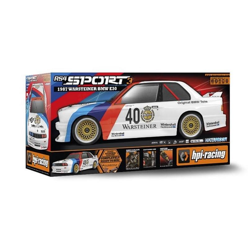 HPI Voiture de Piste 1/10 BMW M3 E30 Warsteiner RS4 Sport 3 - 120103 - Breizh Modélisme.